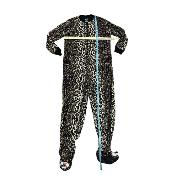 Nick and Nora One Piece Footed Pajamas Leopard Print Size S Face On Feet Cheetah - Picture 4 of 7